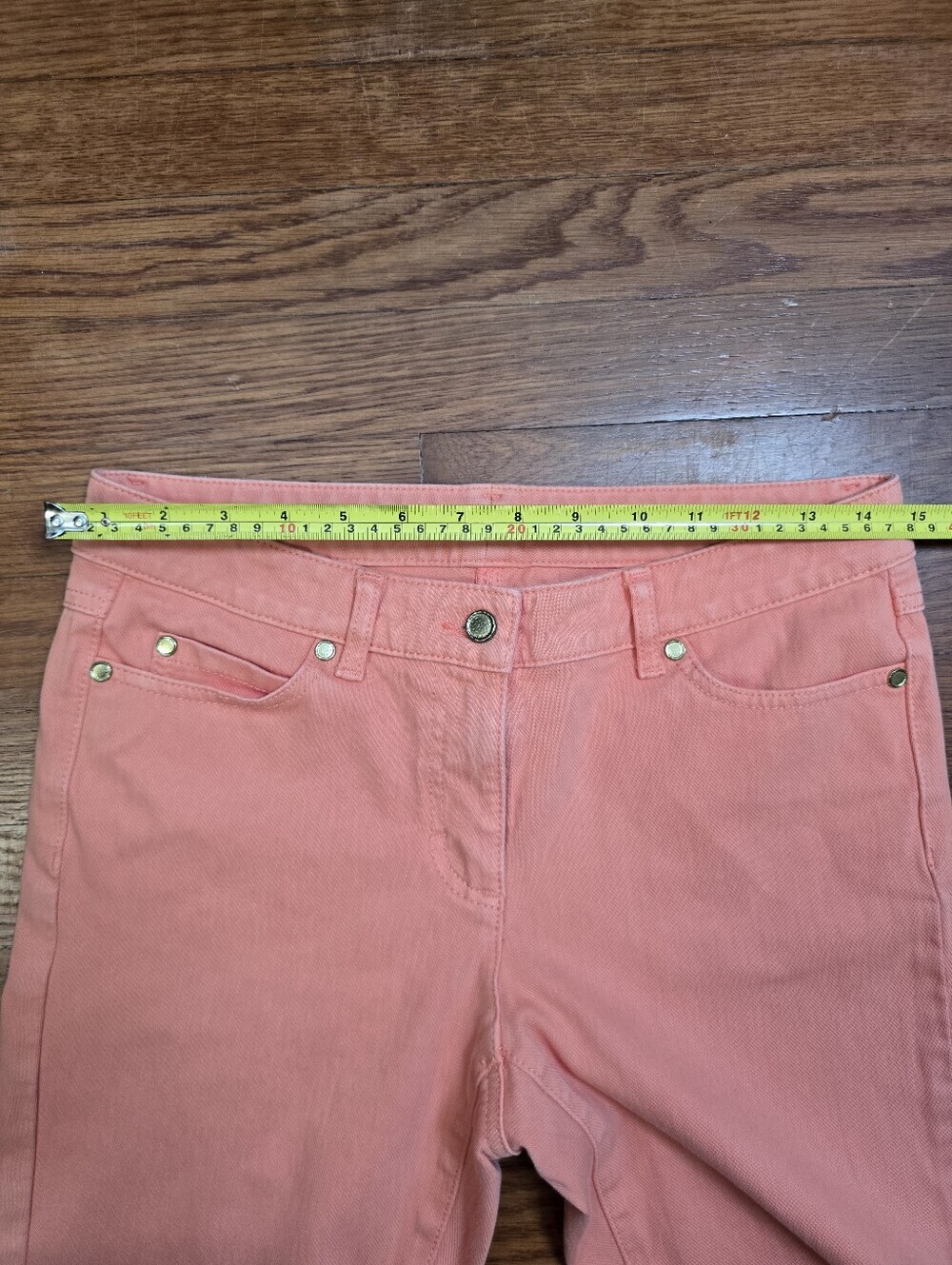 J.McLaughlin Orange Skinny Jeans Sz.6 Casual 5 Pocket Denim Cotton Pants - Picture 10 of 13